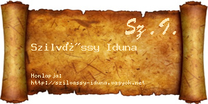 Szilvássy Iduna névjegykártya